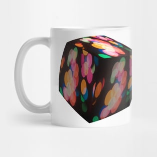 Confetti box - cube with bokeh lights. Mug